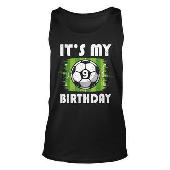 9 Years Old Kids Soccer Player 9Th Birthday Boy Unisex Tank Top - Seseable