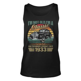 90 Year Old Vintage 1933 Classic Car 90Th Birthday Gifts Unisex Tank Top | Mazezy