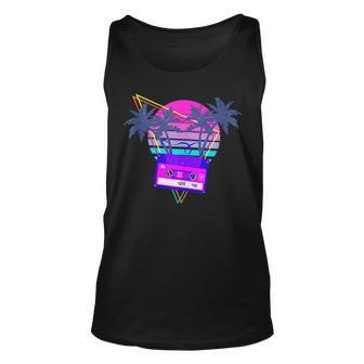90S Vaporwave Sunset Cassette Tape In Outrun Synthwave Style 90S Vintage Tank Top | Mazezy