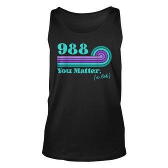 988 Suicide Prevention Mental Health Awareness Retro Teal Tank Top - Monsterry UK