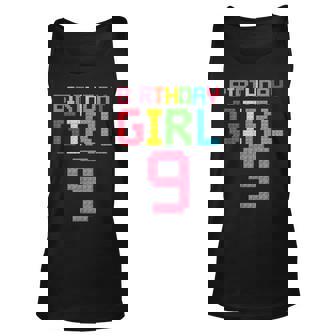 9Th Birthday Girl Master Builder 9 Years Old Block Building Unisex Tank Top - Thegiftio