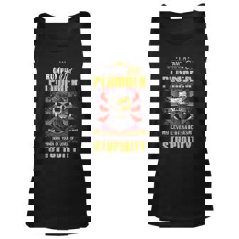 A Grumpy Old Plumber My Level Of Sarcasm Unisex Tank Top | Mazezy