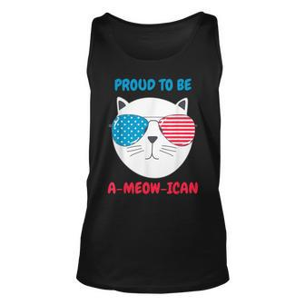 A-Meow-Ican Cute American Flag Trendy Cat Tank Top | Mazezy