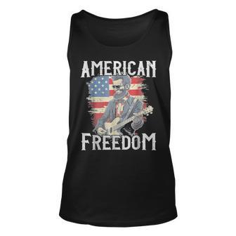 Abraham Lincoln 4Th Of July American Flag Country Rock Music Tank Top | Mazezy