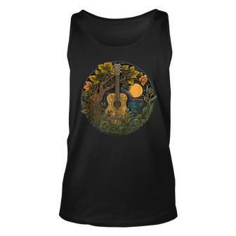Acoustic Guitar Tree Guitarist Landscape Nature Music Lover Tank Top - Monsterry