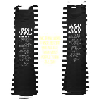 Adhd We Think More Things Before Breakfast Unisex Tank Top - Thegiftio