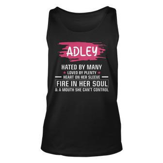 Adley Name Gift Adley Hated By Many Loved By Plenty Heart Her Sleeve V2 Unisex Tank Top - Seseable