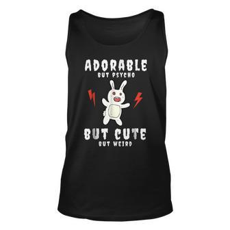 Adorable But Psycho But Cute But Weird Bunny Meme Bunny Tank Top | Mazezy