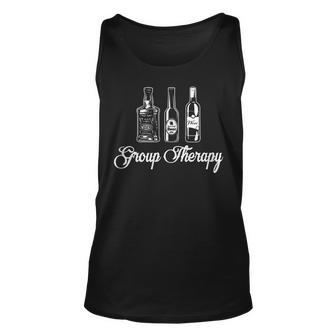 Adult Humor Bartender Summer Alcohol Group Therapy Unisex Tank Top | Mazezy