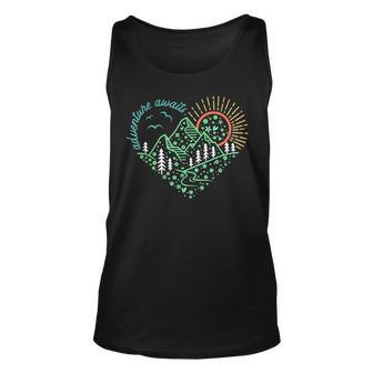 Adventure Awaits Explore More Nature Hiking Camping Tank Top - Monsterry