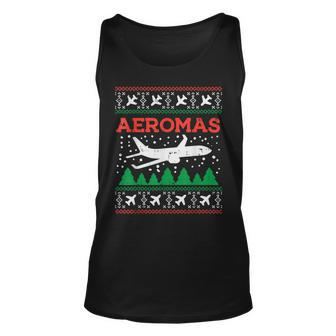 Aeromas Plane Ugly Christmas Sweater Flight Xmas Pilot Pj Tank Top | Mazezy CA