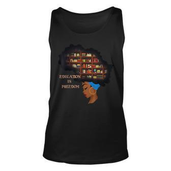 Africa Education Is Freedom Library Book Black History Month Freedom Tank Top | Mazezy DE
