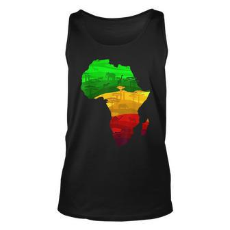 Africa Map Green Yellow Red Proud African Pride Junenth Unisex Tank Top - Monsterry