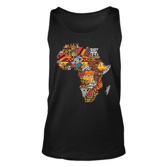 African Native Pride Africa Map Heritage Pattern Tank Top | Mazezy