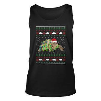 African Sulcata Tortoise Ugly Christmas Sweater Tank Top | Mazezy