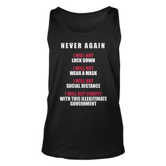 Never Again I Will Not Comply Can't Believe This Government Tank Top - Seseable