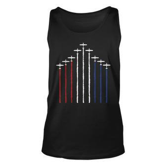 Air Force Red White Blue Flyover Proud Airplane Show America Tank Top | Mazezy