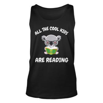 All The Cool Kids Are Reading Koala Bear Read Unisex Tank Top - Monsterry CA