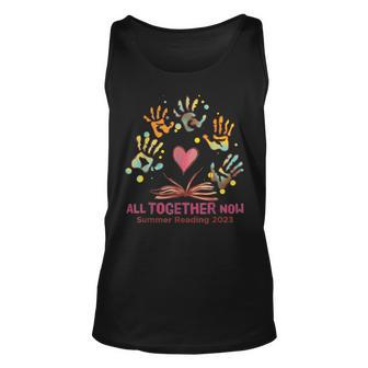 All Together Now Summer Reading 2023 Handprints And Hearts Unisex Tank Top