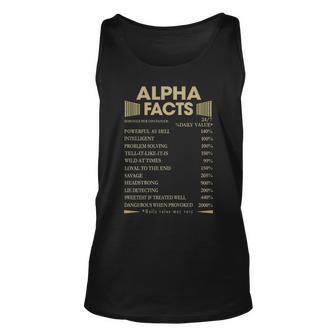 Alpha Name Gift Alpha Facts Unisex Tank Top - Seseable