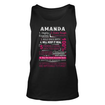 Amanda Name Gift 100 Amanda Unisex Tank Top - Seseable