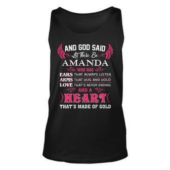 Amanda Name Gift And God Said Let There Be Amanda V2 Unisex Tank Top - Seseable