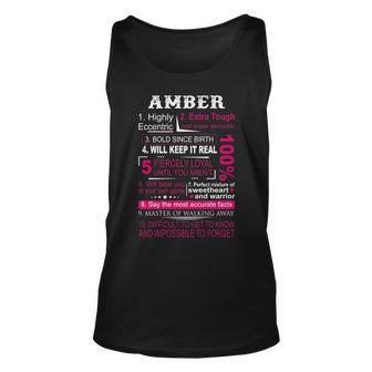 Amber Name Gift 100 Amber Unisex Tank Top - Seseable