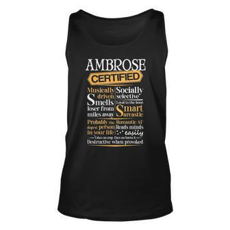 Ambrose Name Gift Certified Ambrose Unisex Tank Top - Seseable