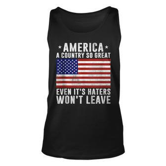 America A Country So Great Even Its Haters Wont Leave Unisex Tank Top - Thegiftio UK