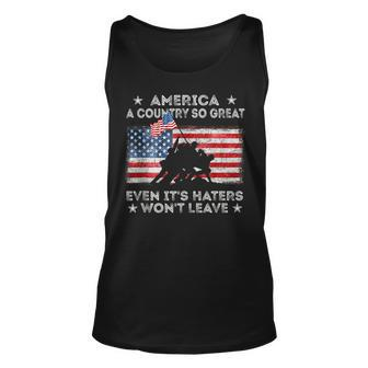 America A Country So Great Even Its Haters Wont Leave Unisex Tank Top - Thegiftio UK
