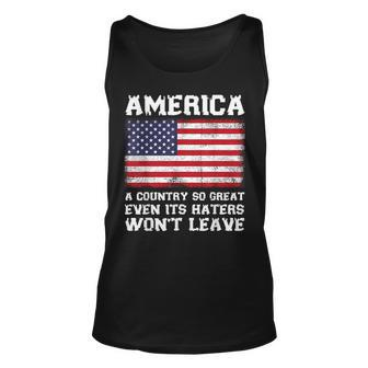 America A Country So Great Even Its Haters Wont Leave Tank Top | Mazezy