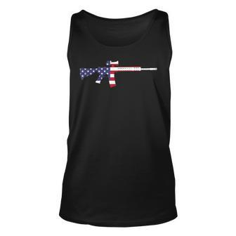 America Rifle Murica Libertarian Conservative Gun Usa Flag Gun Tank Top | Mazezy AU