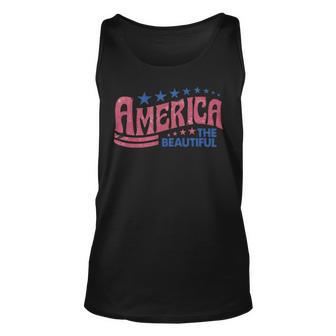 America The Beautiful Retro Vintage American 4Th Of July Unisex Tank Top - Monsterry AU