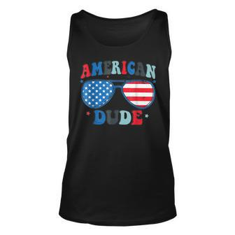 American Dude Sunglasses 4Th Of July Patriotic Boy Men Kids Tank Top | Mazezy