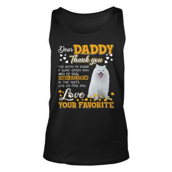 American Eskimo Dog Dear Daddy Thank You For Being My Daddy Unisex Tank Top - Monsterry