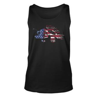American Flag Angler Skeleton Saltwater Deep Sea Fish For Fish Lovers Tank Top | Mazezy