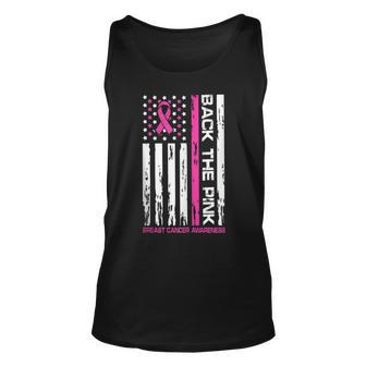 American Flag Back The Pink Breast Cancer Awareness Unisex Tank Top - Monsterry DE