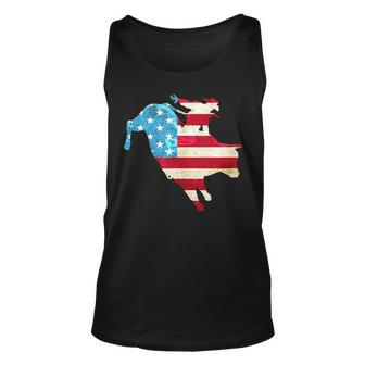 American Flag Bull Rider Retro Rodeo Bull Riding Rodeo Tank Top | Mazezy