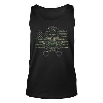 American Flag Camouflage Motorcycle Apparel Motorcycle Unisex Tank Top | Mazezy