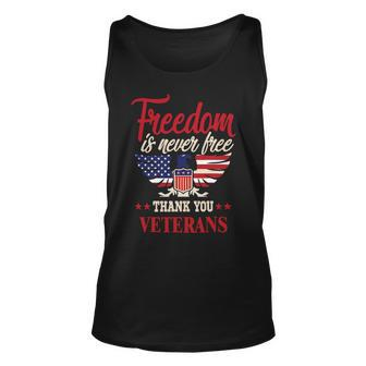 American Flag Freedom Is Never Free Thank You Veterans 318 Unisex Tank Top - Monsterry AU