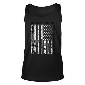 American Flag My Rights Dont End Where Your Feelings Begin Unisex Tank Top | Mazezy