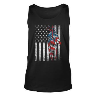 American Flag Native Feather Pride Month Indigenous Unisex Tank Top | Mazezy CA