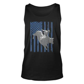 American Flag Retro Bull Riding Gift Bull Rider Unisex Tank Top | Mazezy