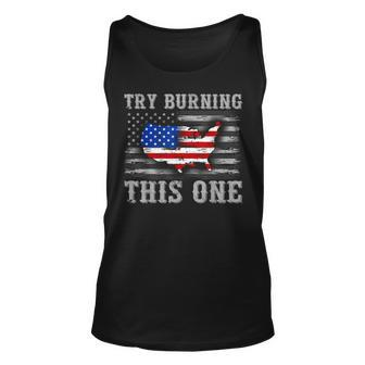 American Flag Try Burning This One Tank Top - Monsterry