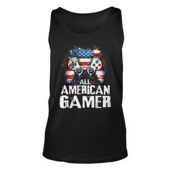All American Gamer 4Th Of July Video Games Boys Ns Kids Games Tank Top | Mazezy
