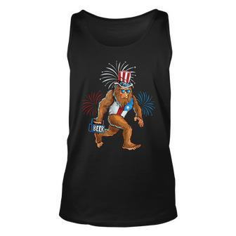 American Patriotic Bigfoot 4Th Of July Sasquatch Men Boy Unisex Tank Top | Mazezy