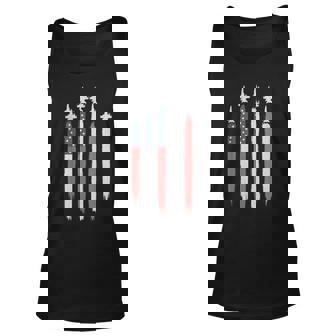 American Patriotic Flag With Fighter Jet For 4Th Of July Unisex Tank Top | Mazezy