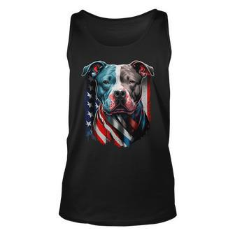 American Pitbull Terrier Usa Flag Patriotic Dog Patriotic Tank Top | Mazezy