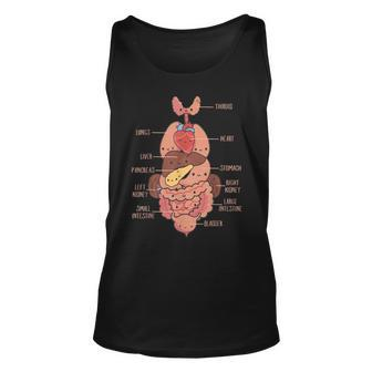 Anatomy Human Torso Cute Heart Lungs Organs Medical Graphic Tank Top - Seseable