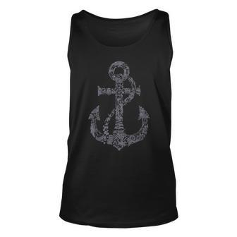 Anchor Doodle Tattoo Unisex Tank Top | Mazezy